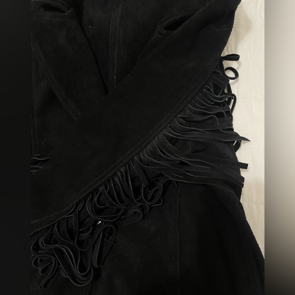 Free People Understated Leather Jacket Fringe - Picture 6 of 7
